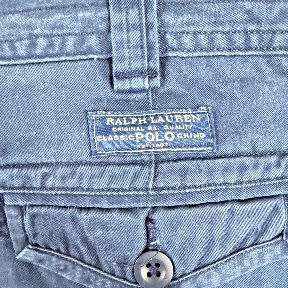 Polo Ralph Lauren Cargo Shorts Mens 36 Blue Khaki Lot of 2 Classic Chino Twill